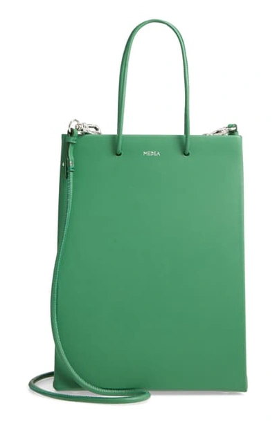 Shop Medea Prima Tall Leather Bag - Green In Deep Green
