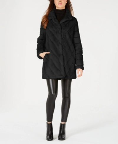 Calvin klein chevron 2024 faux fur coat