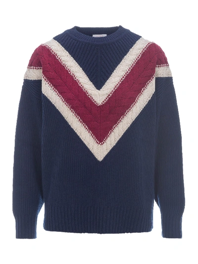 Shop See By Chloé See By Chloe Cable Knit Sweater In Blue Brick
