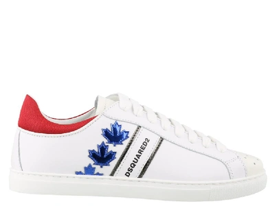 Shop Dsquared2 Canadian Team Logo Sneakers In White