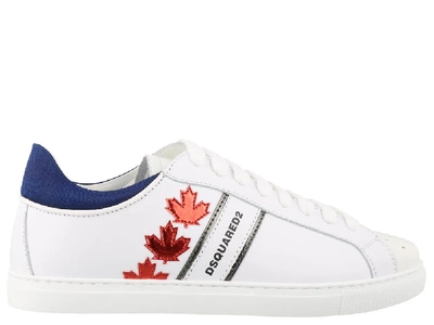 Shop Dsquared2 Canadian Team Logo Sneakers In White