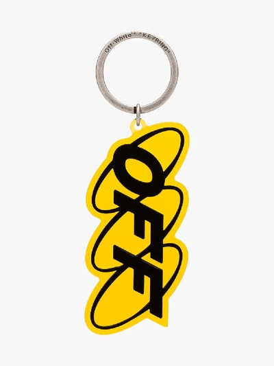 Shop Off-white Yellow Logo Keyring
