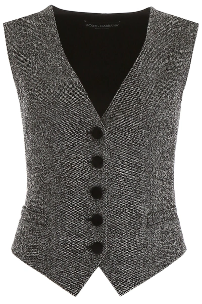 Shop Dolce & Gabbana Tailoring Vest In Fantasia (grey)