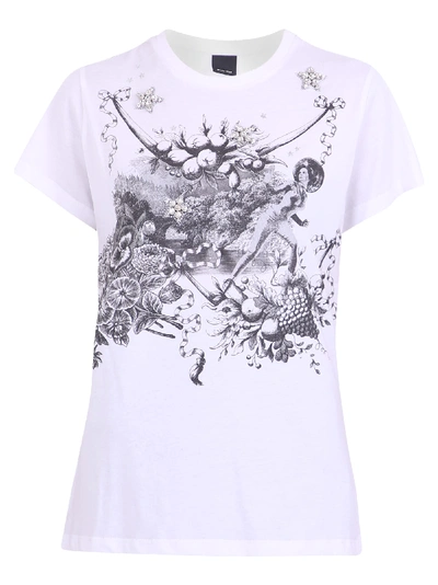 Shop Pinko Printed T-shirt In White