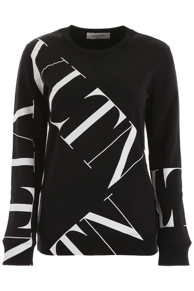 Shop Valentino Vltn Sweatshirt In Nero Bianco (black)