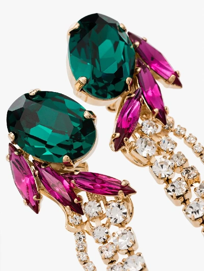 Shop Anton Heunis Multicoloured Crystal Tassel Drop Earrings