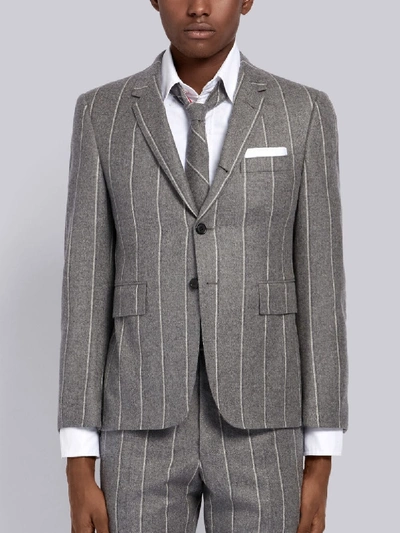 Shop Thom Browne Shadow Stripe Classic Sport Coat In Grey