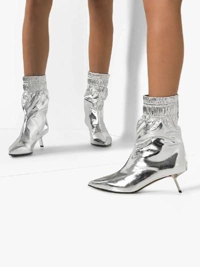Shop Alchimia Di Ballin Silver Volcano 60 Metallic Ankle Boots