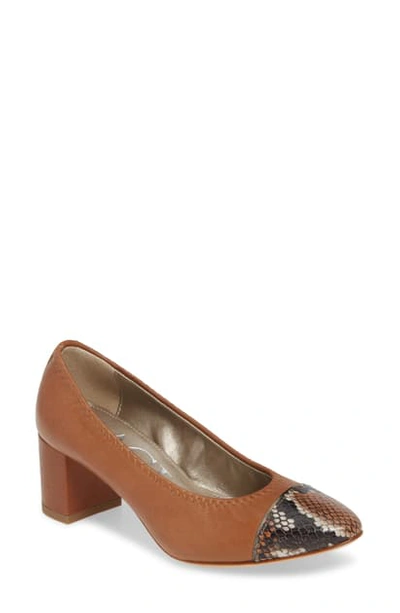 Shop Agl Attilio Giusti Leombruni Cap Toe Pump In Brandy