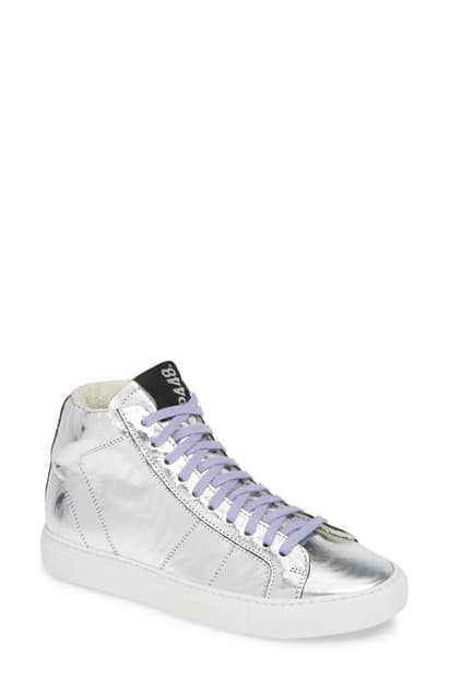p448 metallic high top sneaker