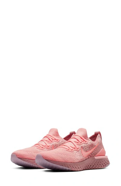 Shop Nike Epic React Flyknit 2 Running Shoe In Pink Tint/ Pink/ Rust Pink