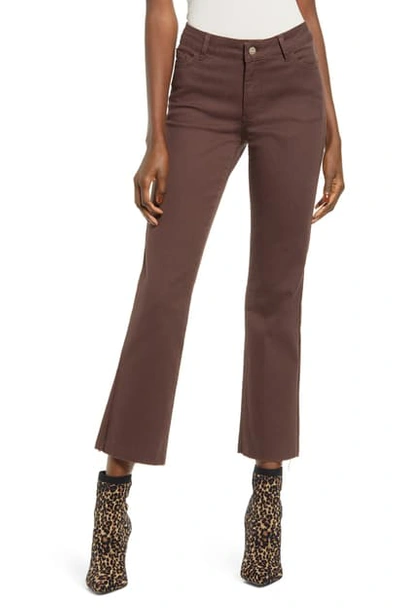 Shop Vero Moda Sheila High Waist Crop Kick Flare Jeans In Coffee Bean