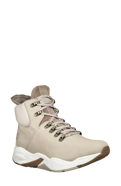 Shop Timberland Delphiville High Top Sneaker In Light Beige Nubuck Leather