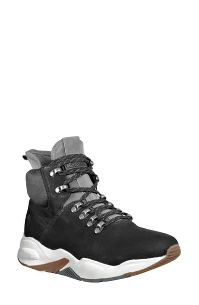 Shop Timberland Delphiville High Top Sneaker In Black Nubuck Leather