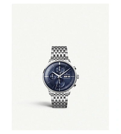 Shop Longines 027/4528.45 Meister Chronoscope Stainless Steel Automatic Watch In Silver
