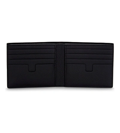 Shop Tom Ford Black Grained Leather Billfold Wallet