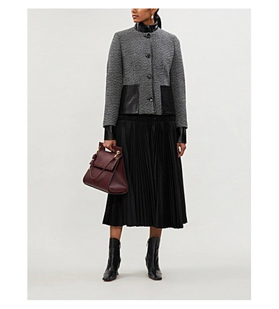 Shop Givenchy Whip Large Leather Shoulder Bag In Aubergine