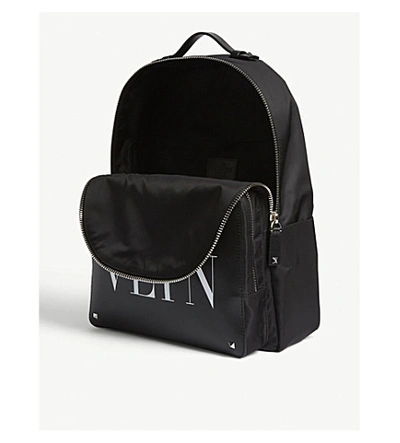 Shop Valentino Vltn Nylon Backpack In Black
