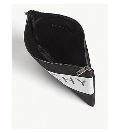 Shop Givenchy Logo Nylon Pouch In Black/white