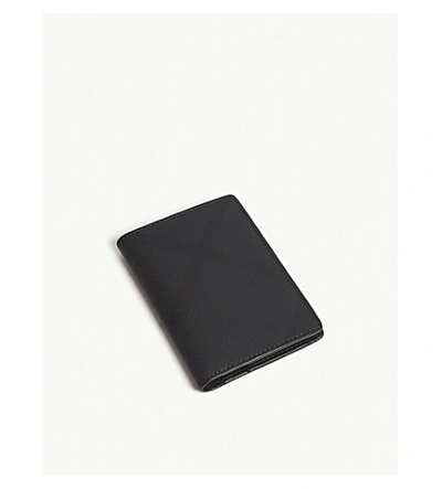 Shop Burberry Noah London Check Folding Card Case In Dark Charcoal