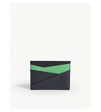 Shop Loewe Puzzle Card Holder In Deep Blue/green