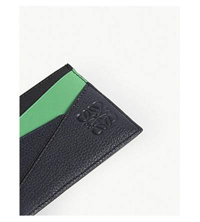 Shop Loewe Puzzle Card Holder In Deep Blue/green