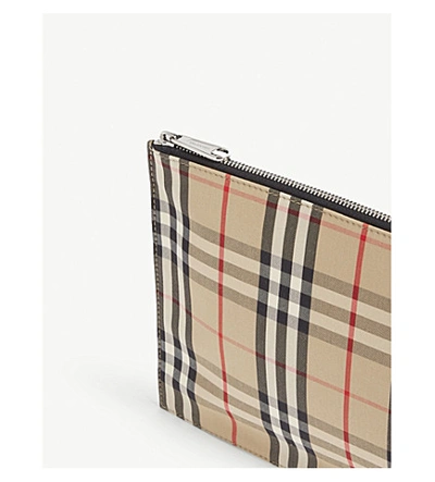 Shop Burberry Vintage Check Pouch In Archive Beige