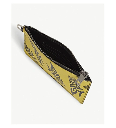 Shop Givenchy Extreme Print Leather Pouch In Yellow