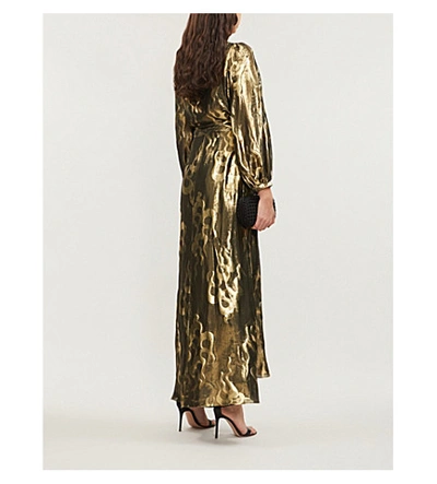 Shop Temperley London Eda Metallic Lamé Midi Dress In Black