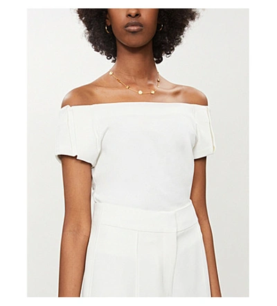 Ted Baker Dorento Off the shoulder Stretch jersey Top In Ivory