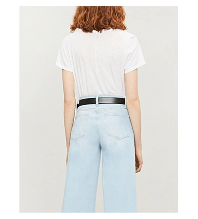 Shop Paige Ellison Round-neck Cotton And Modal-blend T-shirt In White