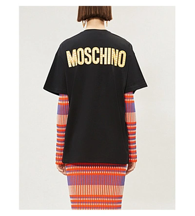 Shop Moschino X Good Luck Trolls Cotton-jersey T-shirt In Black
