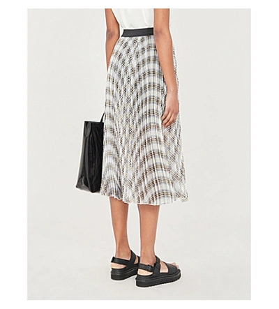 Shop Maje Junga Plaid High-rise Woven Skirt In Multico