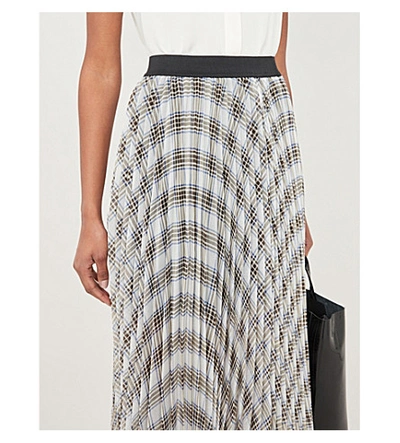 Shop Maje Junga Plaid High-rise Woven Skirt In Multico
