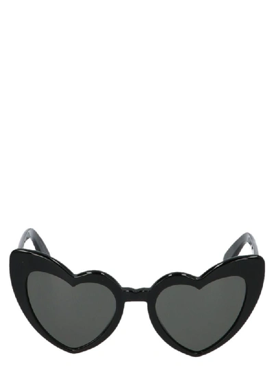 Shop Saint Laurent Eyewear Lily Heart Frame Sunglasses In Black