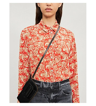 Shop Sandro Paisley Silk Shirt In Red