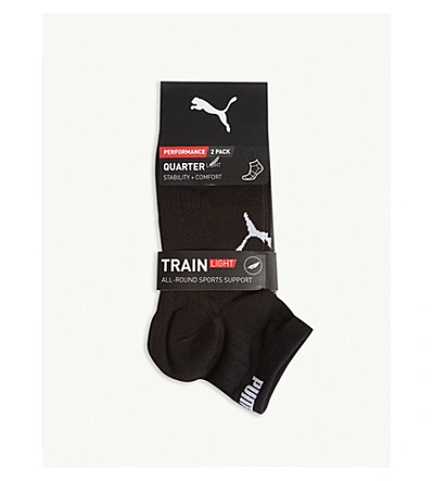 Shop Puma Train Light Performance Trainer Socks Set Of Two In Black