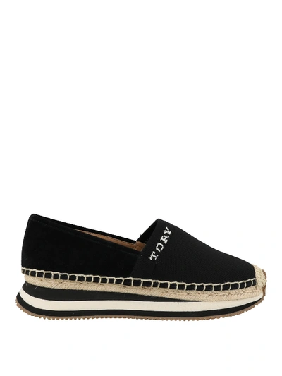 Shop Tory Burch Daisy Logo Detailed Slip-on Shoes In Black
