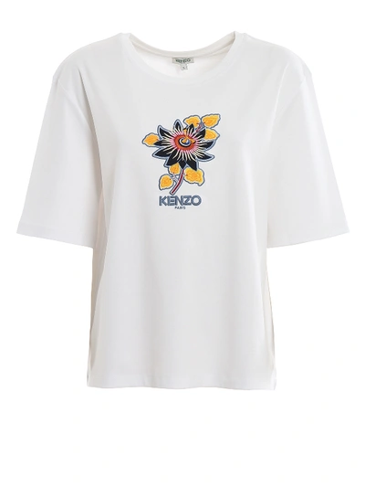 Shop Kenzo Feminine Flower Relaxed T-shirt In White