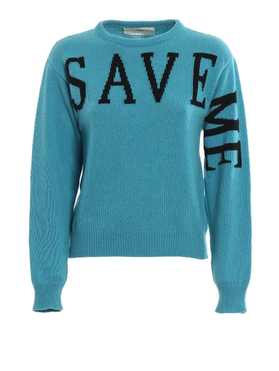Shop Alberta Ferretti Save Me Cashmere Boxy Sweater In Light Blue