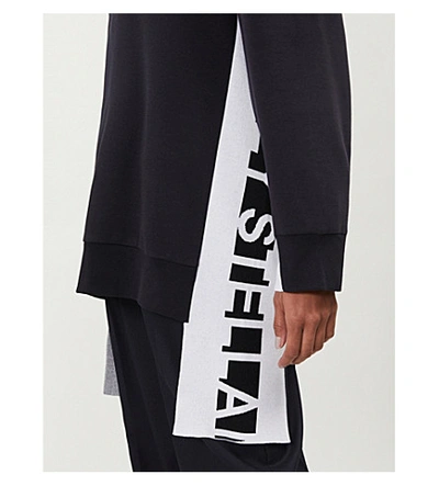 Shop Stella Mccartney Branded-trim Oversized Jersey Hoody In Ink