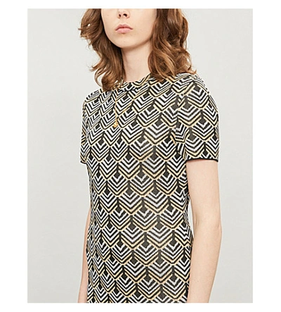 Shop Paco Rabanne Geometric-pattern Metallic-jacquard Maxi Dress In Lurex