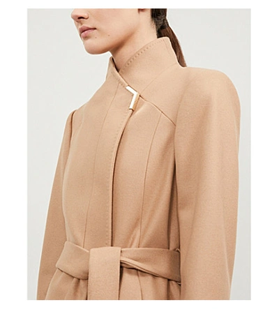 Shop Ted Baker Womens Camel Rytaa Wrap Wool-blend Coat 12