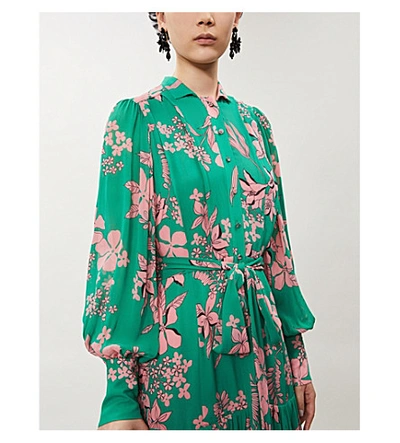 Shop Alexis Rhoda Tiered Floral-print Chiffon Gown In Island Floral