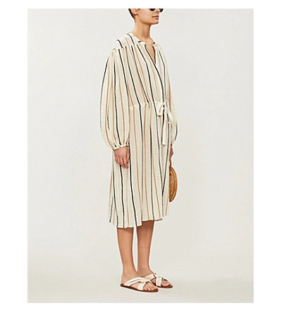 Shop Three Graces London Julienne Striped Cotton-blend Dress In Sennen Stripe