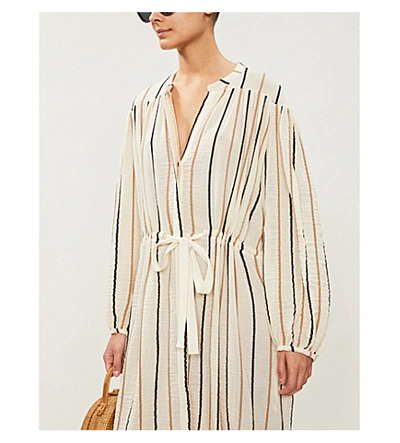 Shop Three Graces London Julienne Striped Cotton-blend Dress In Sennen Stripe