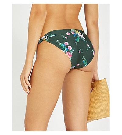 Shop Ted Baker Tekeria Floral-print Bikini Bottoms In Green