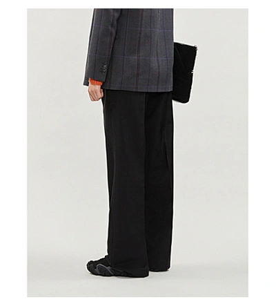Shop Acne Studios Pammy High-rise Wool And Mohair-blend Trousers In Black