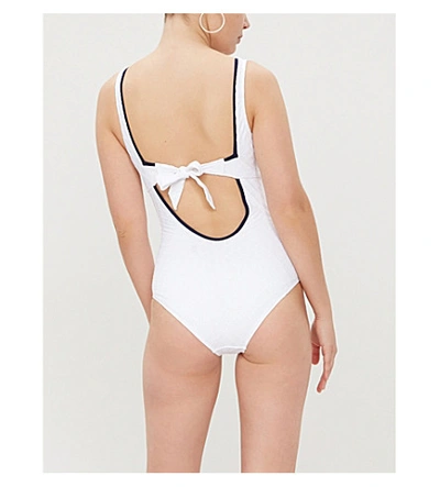 Shop Heidi Klein Salina Contrast Trim Swimsuit In White