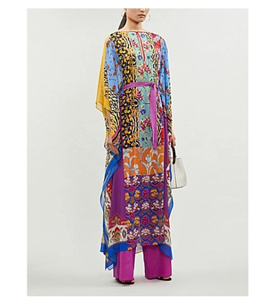 Shop Etro Chubasco Printed Silk-chiffon Maxi Dress In Pink